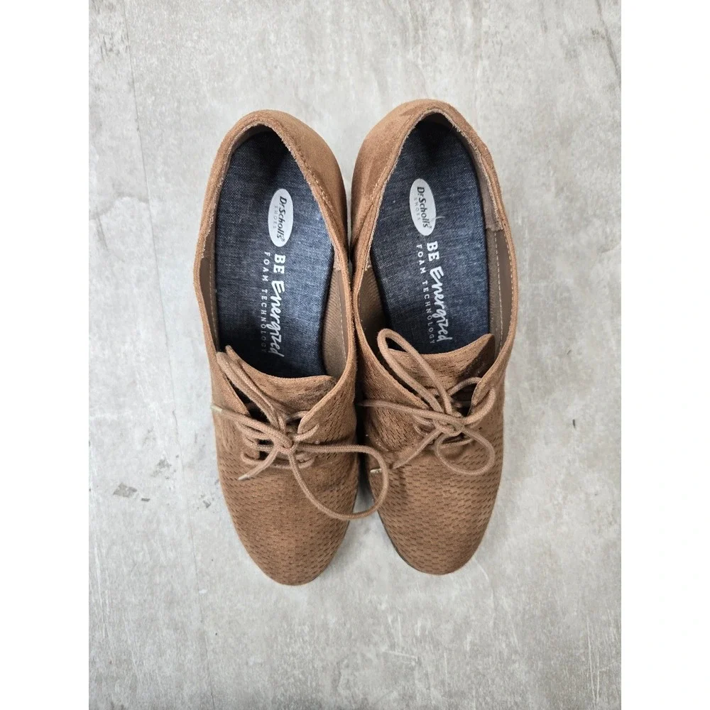 Lace Up Block Heel Oxford Ankle Bootie 8.5 Tan Corduroy Boot Comfort Preppy Twee